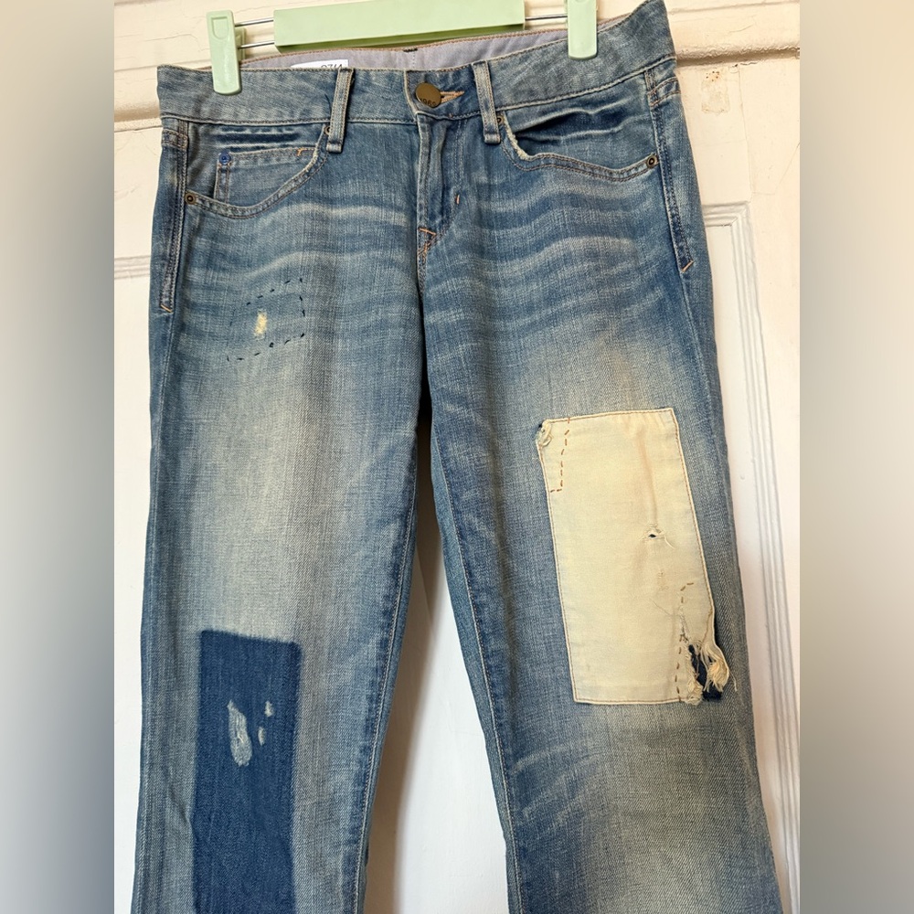 GAP Light Blue Patchwork Straight Leg Jeans - Picture 2 of 11